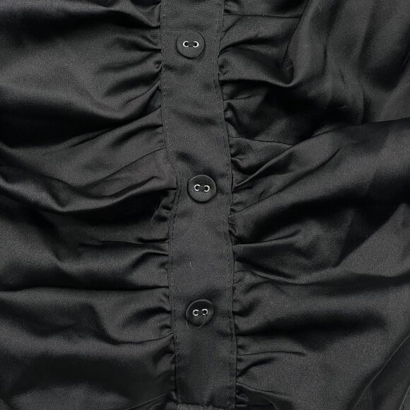 The Sang Black Satin Knot-Tie‎ Cutout Mini Dress Size S - NWOT - Picture 5 of 11